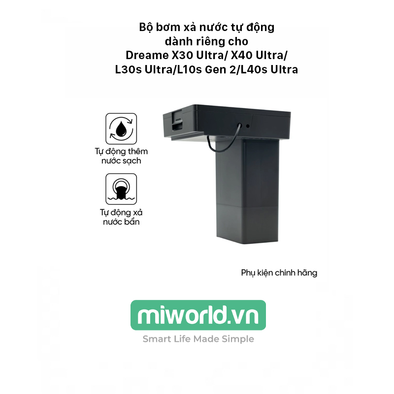 Bộ bơm xả nước tự động dành riêng cho Dreame X30 Ultra/ X40 Ultra/ L30s Ultra/L10s Gen 2/L40s Ultra